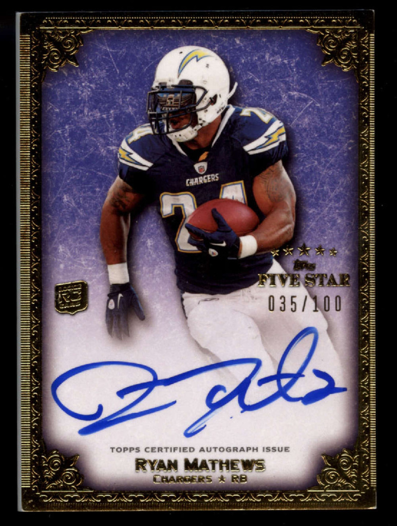 2010 Five Star Ryan Mathews ROOKIE RC Auto 35/100 Chargers