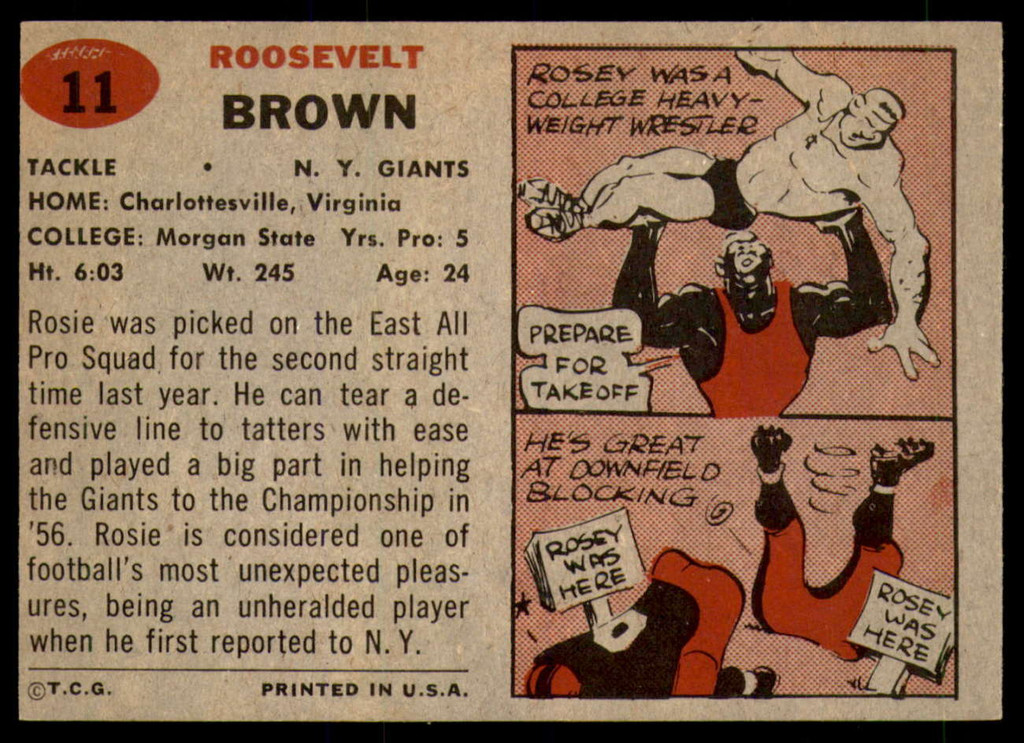 1957 Topps #11 Roosevelt Brown Near Mint 