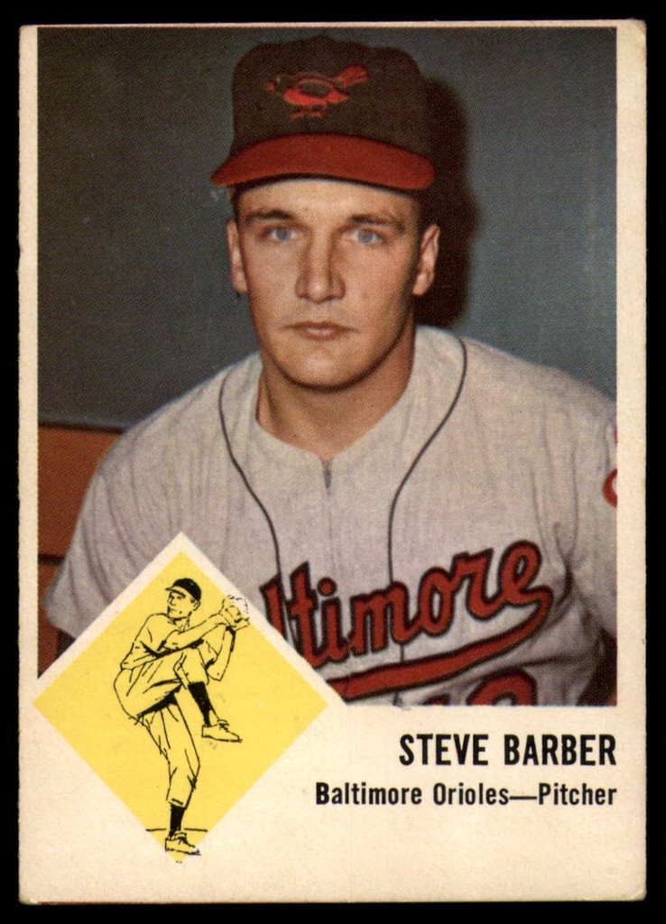 1963 Fleer #  1 Steve Barber Very Good  ID: 169312