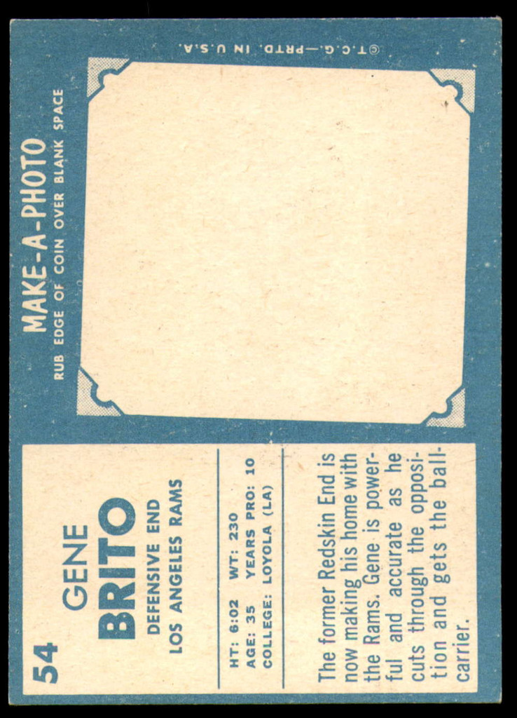 1961 Topps #54 Gene Brito Excellent 