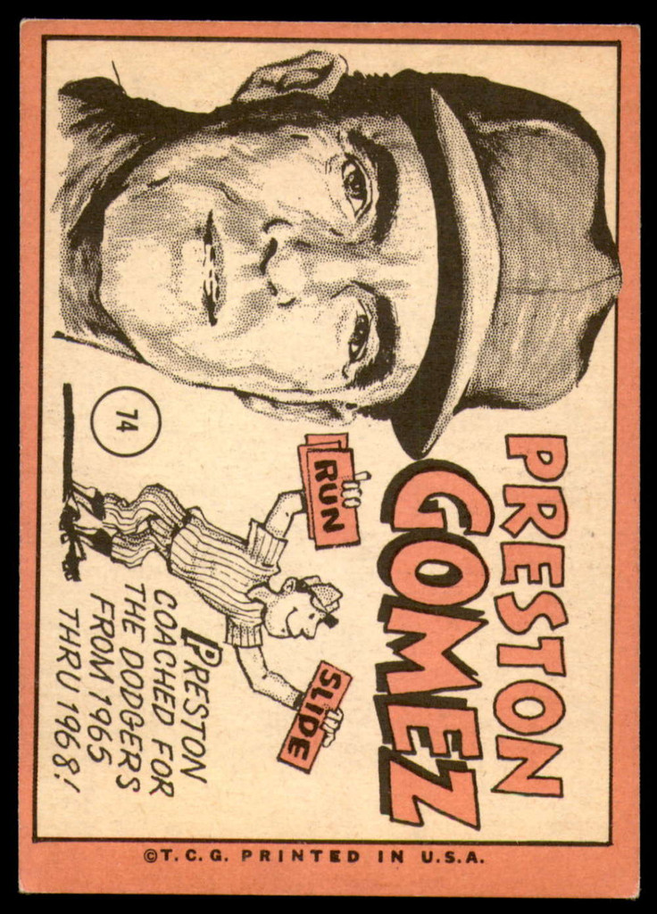1969 Topps # 74 Preston Gomez MG Excellent+  ID: 203892