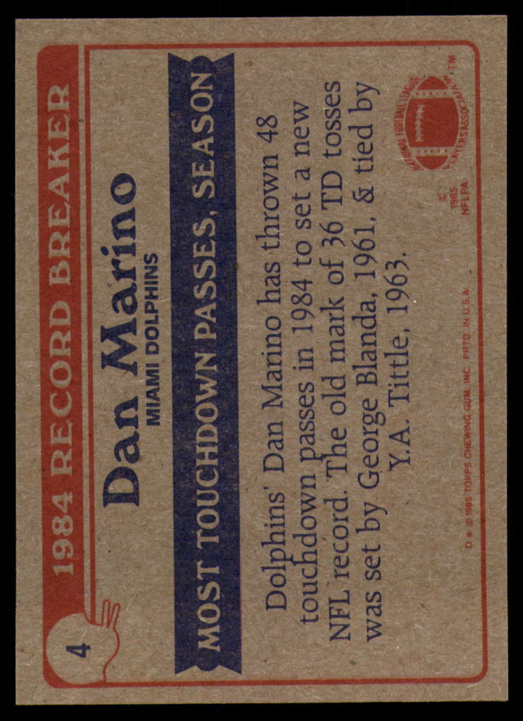 1985 Topps #4 Dan Marino RB NM-Mint  ID: 151472
