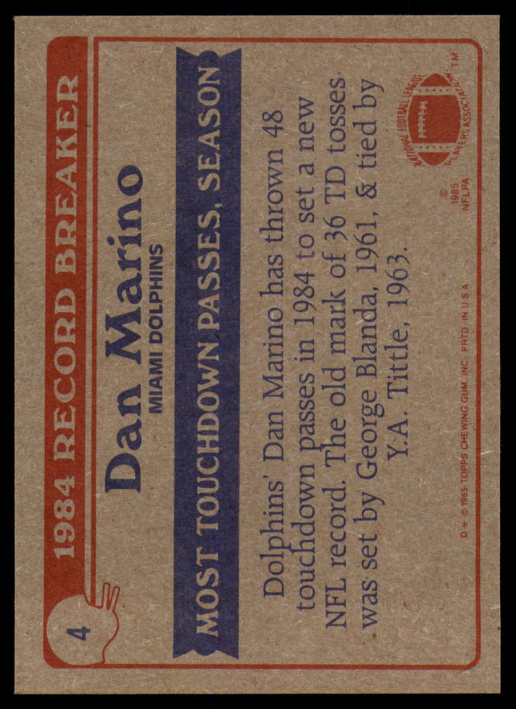 1985 Topps #4 Dan Marino RB NM-Mint  ID: 151473