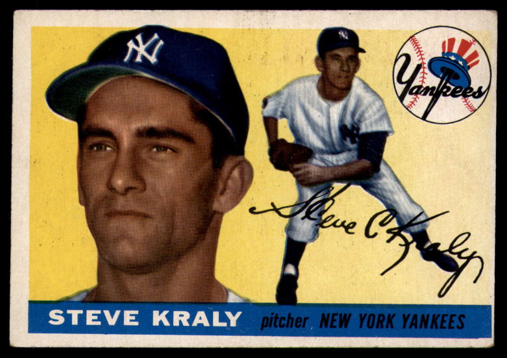 1955 Topps #139 Steve Kraly UER VG Very Good RC Rookie