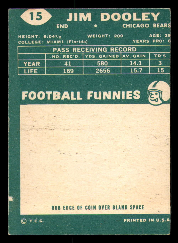 1960 Topps #15 Jim Dooley Very Good  ID: 269716