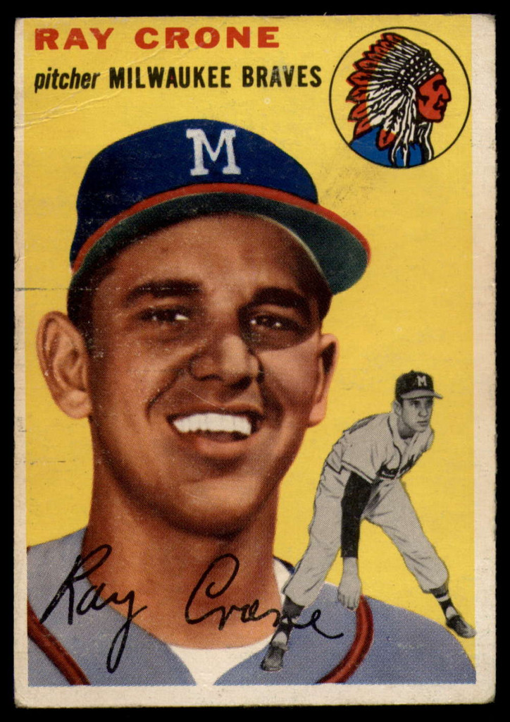 1954 Topps #206 Ray Crone Very Good RC Rookie ID: 134468