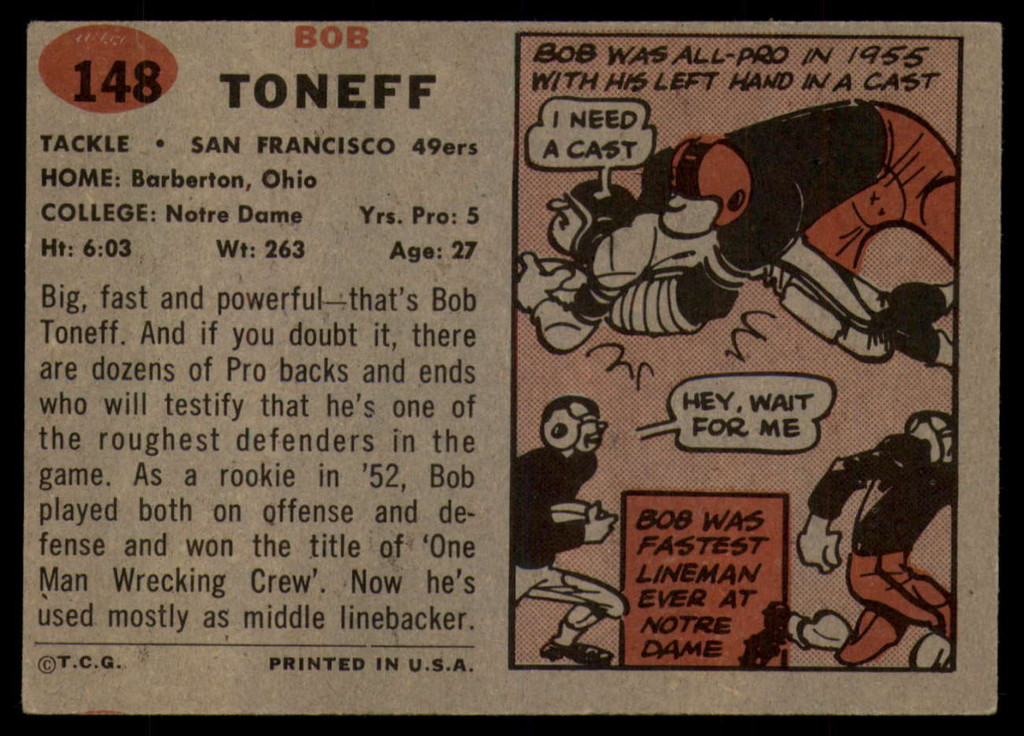 1957 Topps #148 Bob Toneff DP Excellent+  ID: 180365