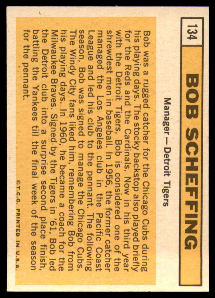 1963 Topps #134 Bob Scheffing MG NM Near Mint  ID: 113575