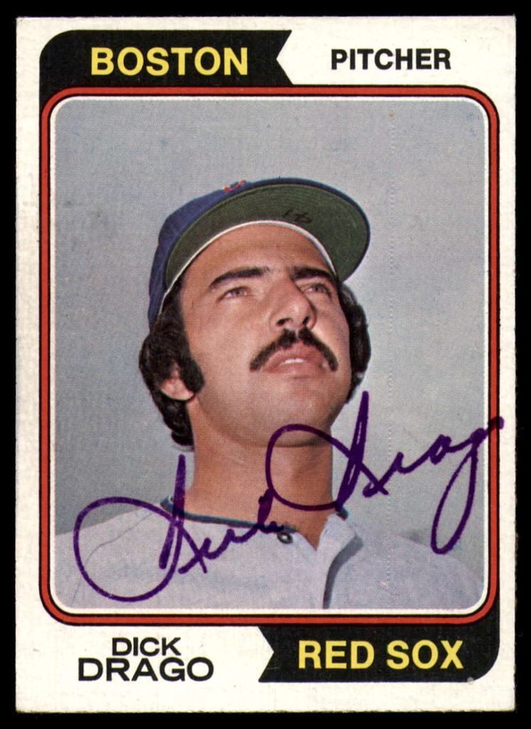 1974 Topps #113 Dick Drago Signed Auto Autograph  ID: 163499