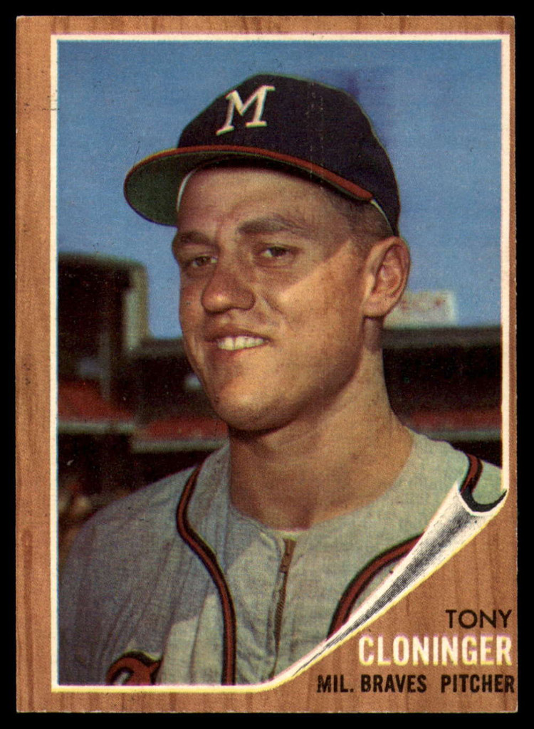 1962 Topps #63 Tony Cloninger EX/NM RC Rookie ID: 110665