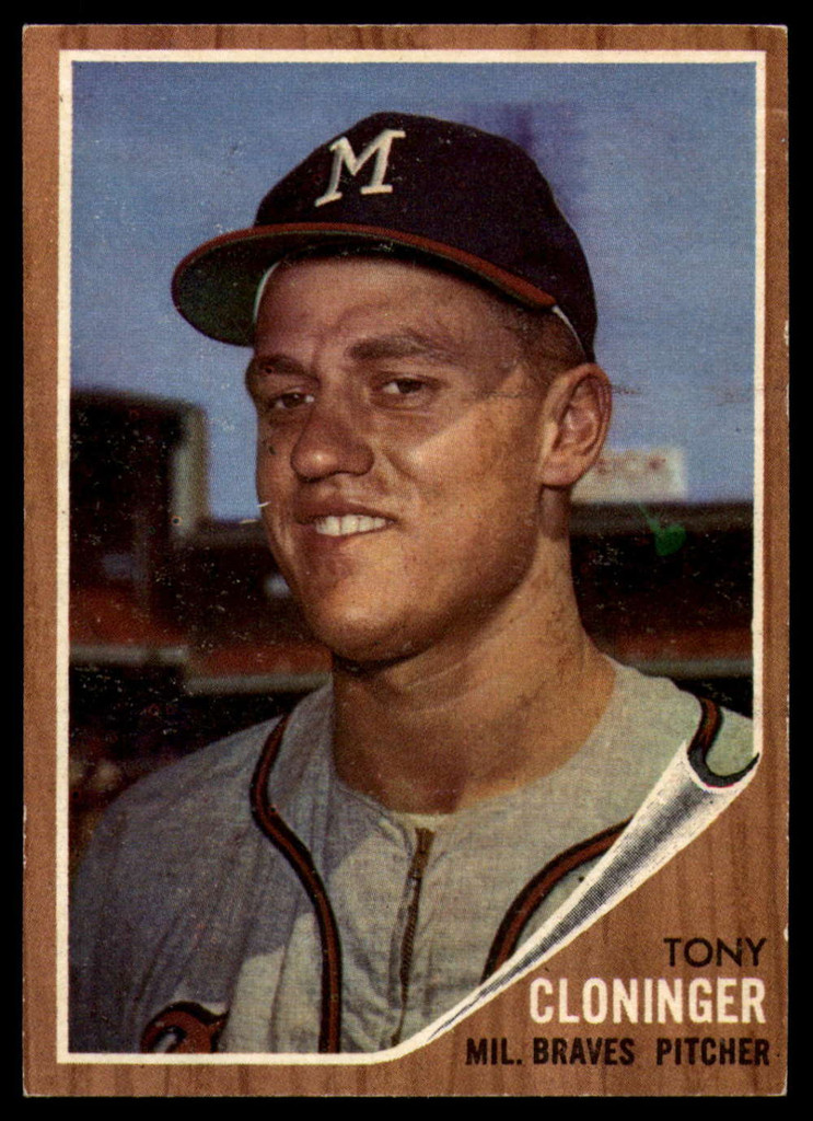 1962 Topps #63 Tony Cloninger EX/NM RC Rookie ID: 110666