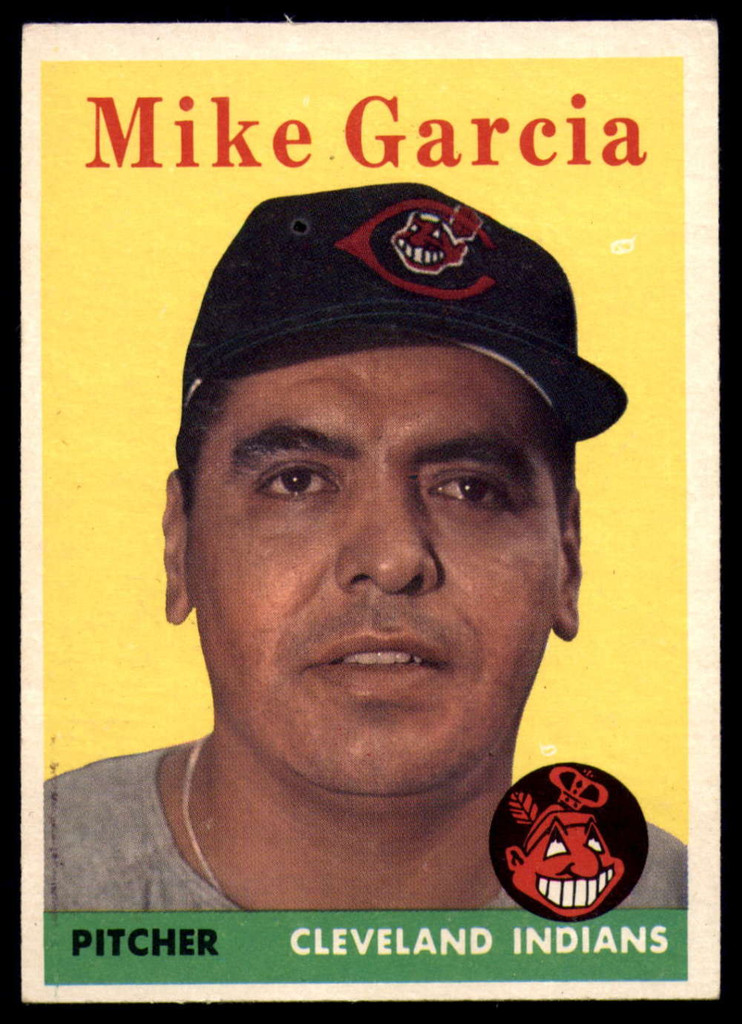 1958 Topps #196 Mike Garcia VG/EX Very Good/Excellent 