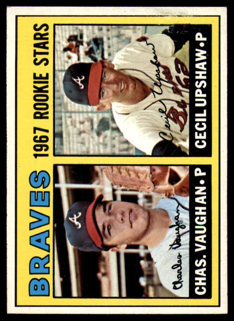 1967 Topps #179 Charles Vaughan/Cecil Upshaw Braves Rookies Ex-Mint RC Rookie ID: 166429