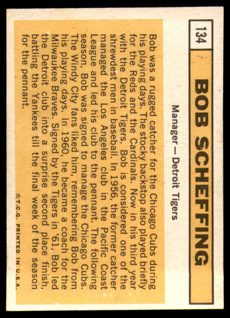 1963 Topps #134 Bob Scheffing MG EX/NM  ID: 113573