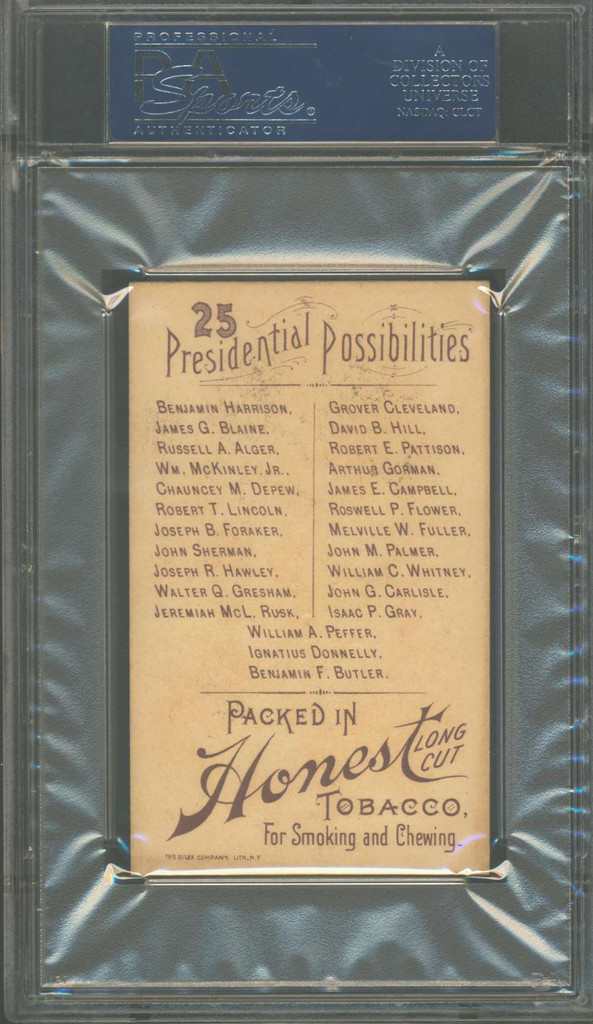 1888 N124 Duke Sons & Co. Presidential Possibilities Robert E Pattison PSA 6 EX-MT  #*sku37182wl