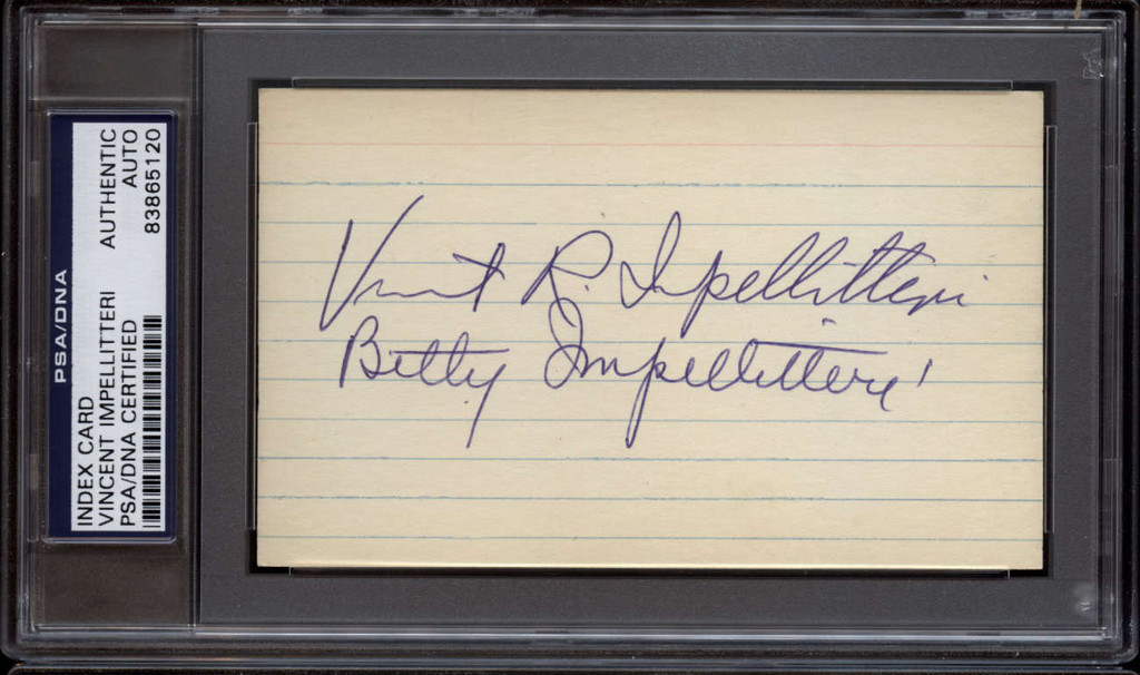 Vincent Impellitteri NYC Mayor PSA/DNA Authenticated New York City Autograph Auto Signed