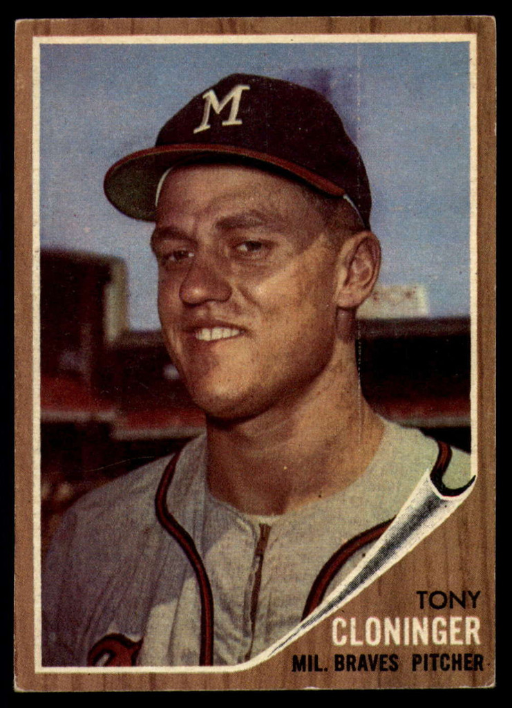 1962 Topps #63 Tony Cloninger Excellent+ RC Rookie ID: 169437