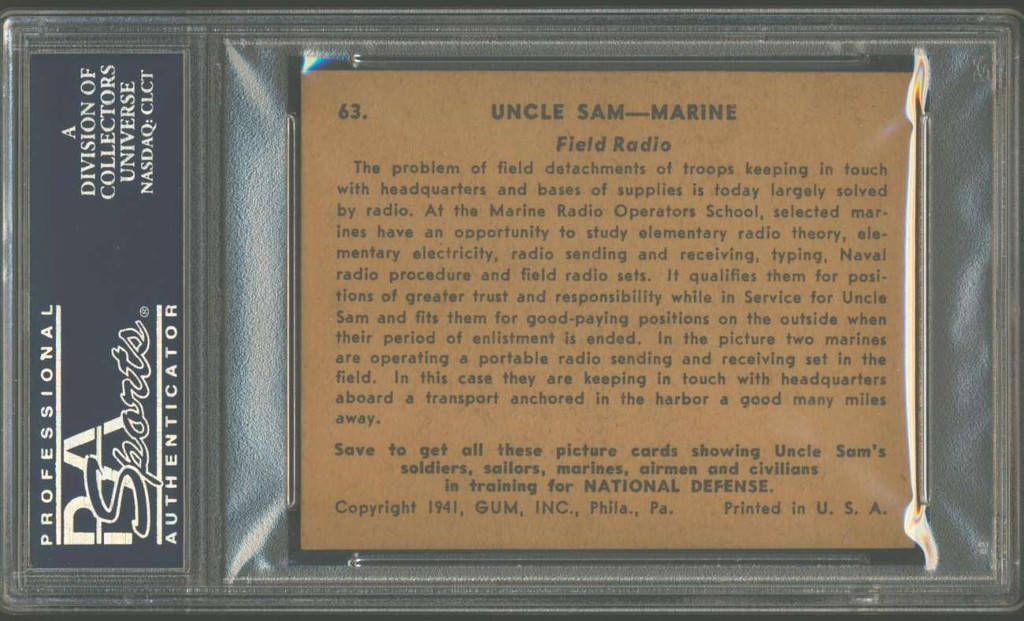 1941 Uncle Sam #63 Field Radio PSA 5 EX  #*