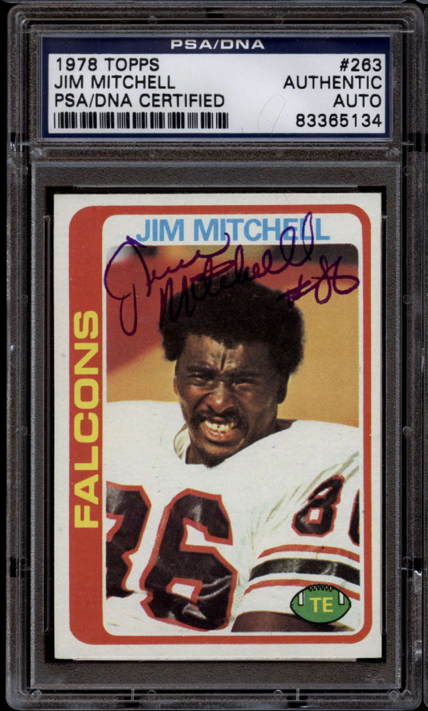 1978 Topps #263 Jim Mitchell PSA/DNA Auto Signed Falcons