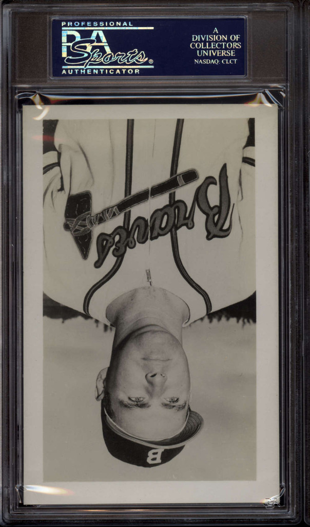 Tommy Holmes Postcard PSA/DNA Auto Signed Milwaukee Braves Vintage Sig