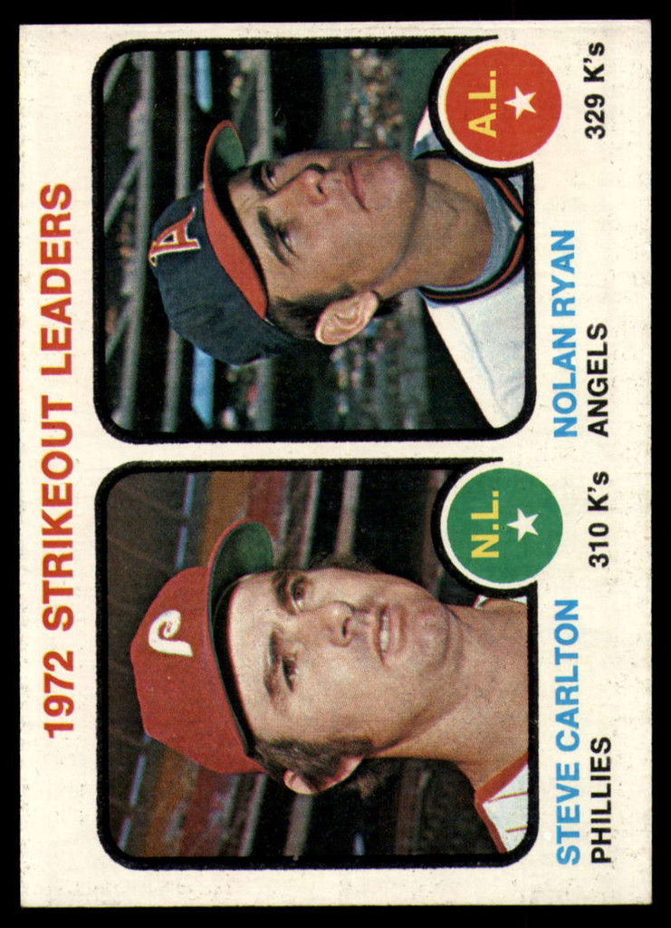 1973 Topps # 67 Steve Carlton/Nolan Ryan Strikout Leaders NM  ID: 89701