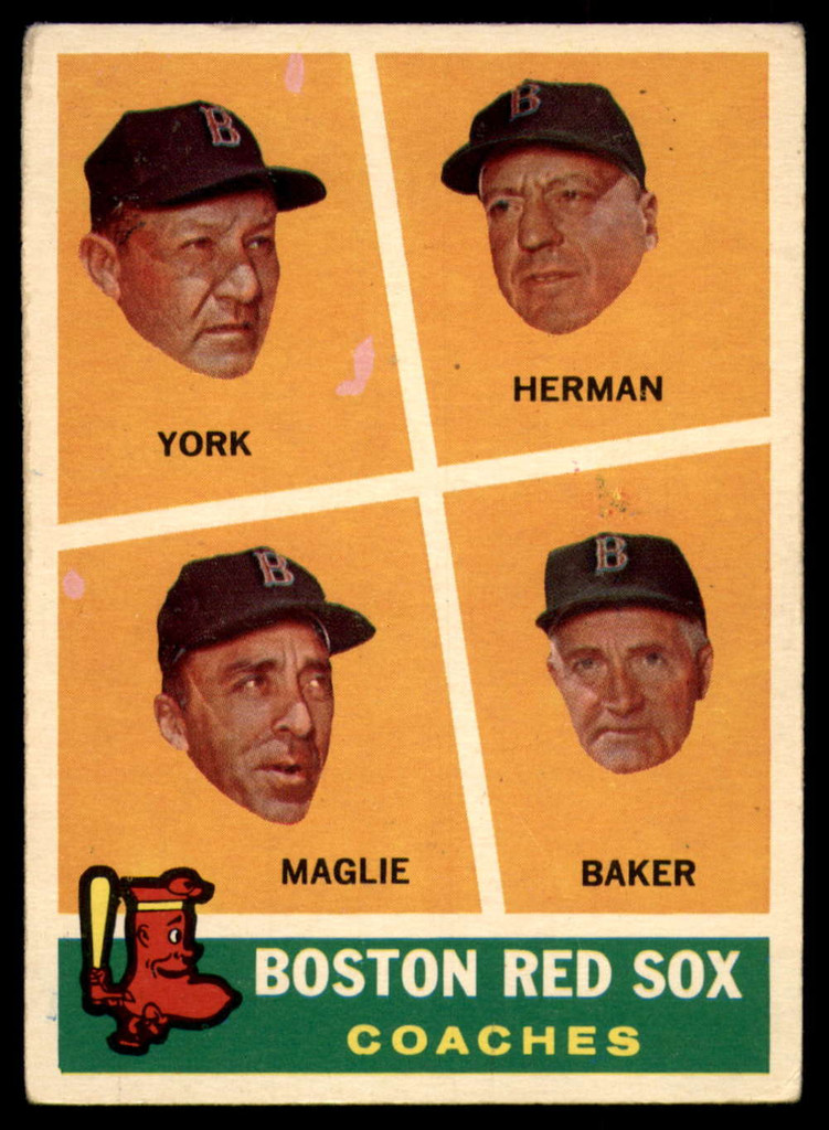 1960 Topps #456 Red Sox Coaches Very Good  ID: 153158