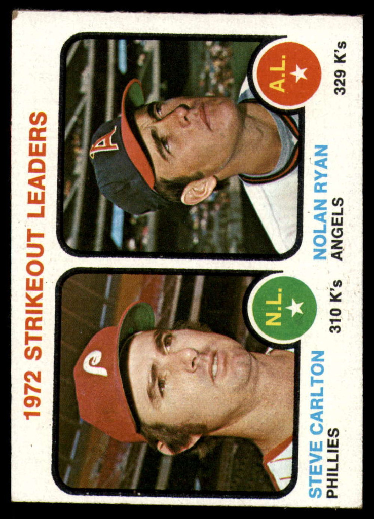 1973 Topps # 67 Steve Carlton/Nolan Ryan Strikout Leaders EX/NM 