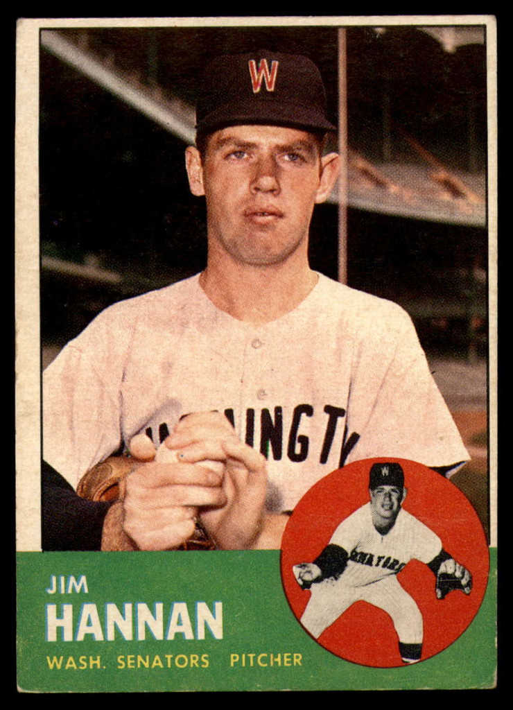1963 Topps #121 Jim Hannan EX++ Excellent++ RC Rookie