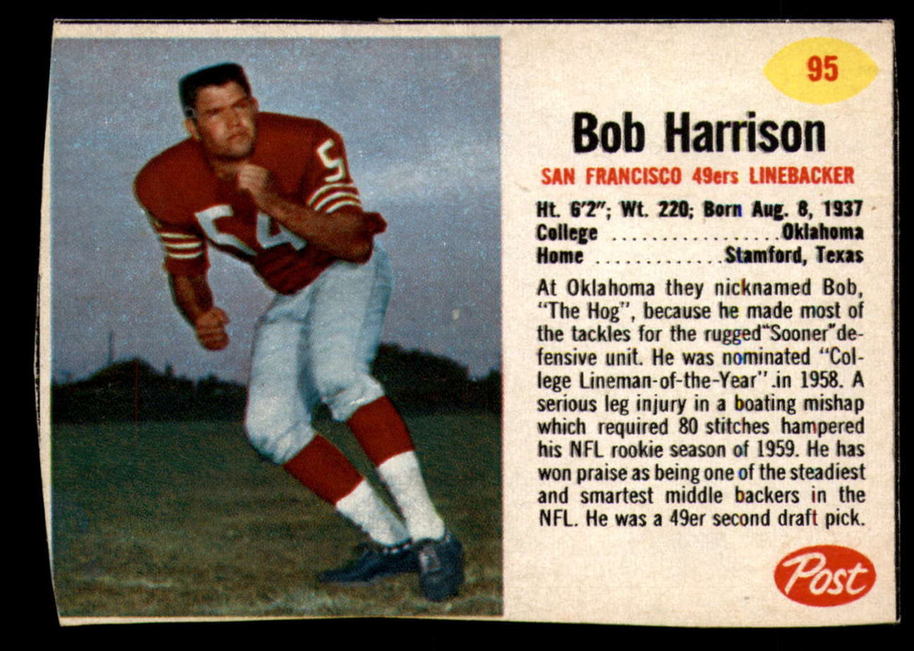 1962 Post Cereal #95 Bob Harrison Excellent+  ID: 145096