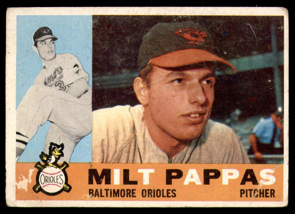 1960 Topps #12 Milt Pappas Very Good  ID: 195341