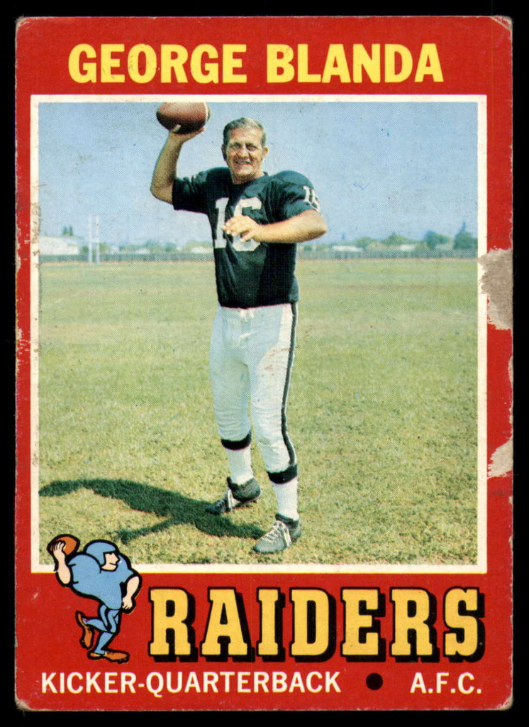 1971 Topps # 39 George Blanda Poor  ID: 151958