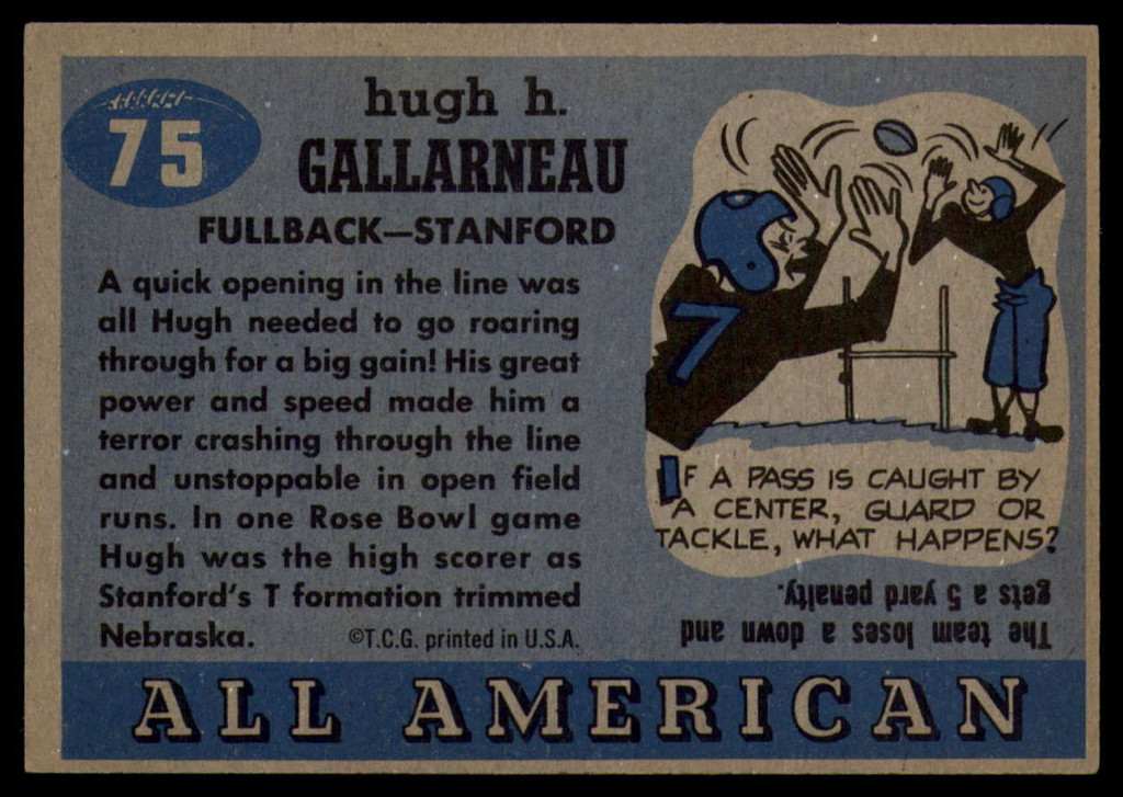 1955 Topps All American #75 Hugh Gallarneau EX/NM  ID: 90450