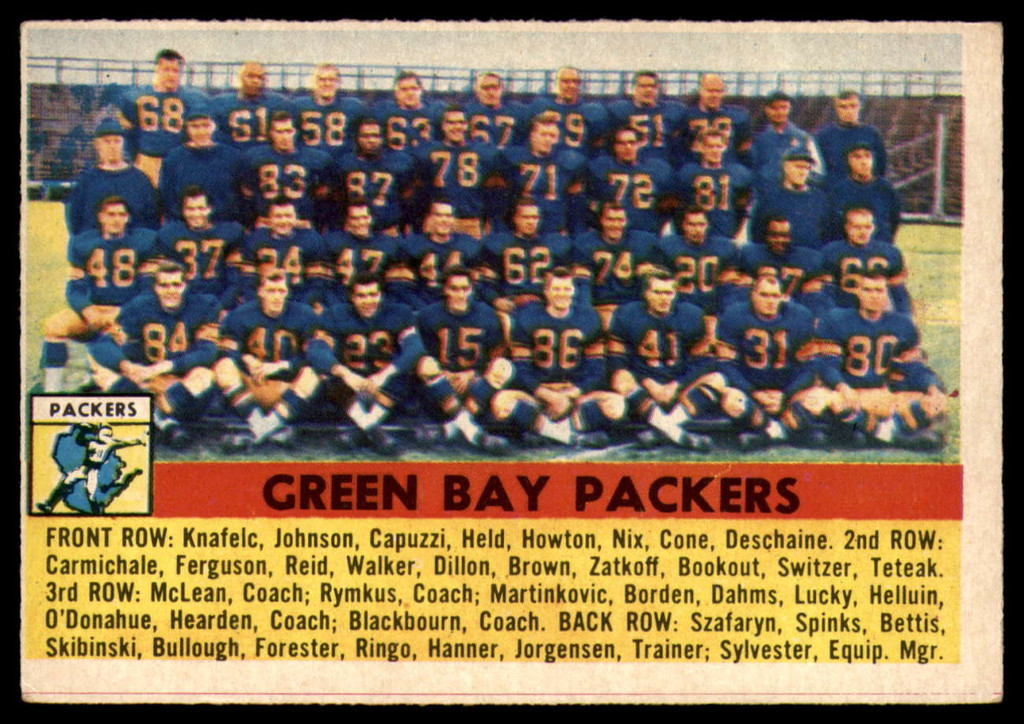 1956 Topps #7 Packers Team EX  ID: 84233