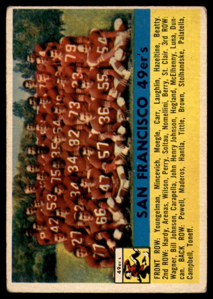 1956 Topps #26 49ers Team EX 