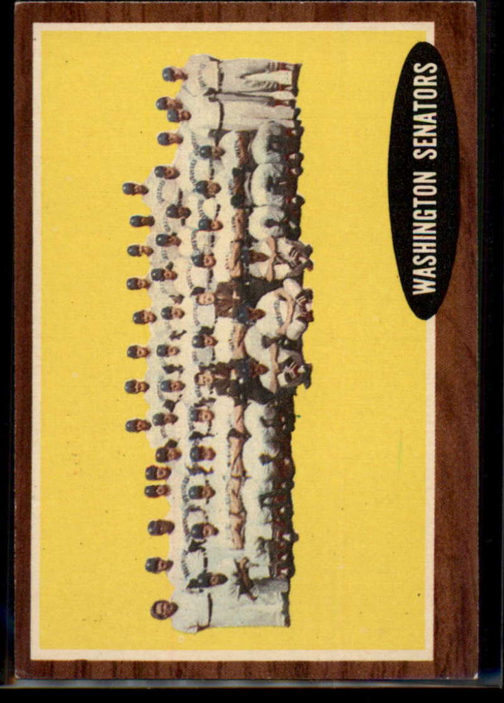 1962 Topps #206 Senators Team EX/NM ID: 50173