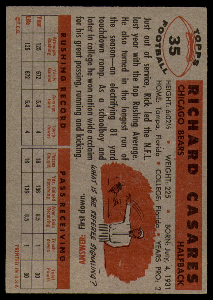 1956 Topps #35 Rick Casares EX++