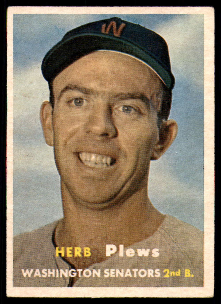 1957 Topps #169 Herb Plews UER EX++ RC Rookie ID: 60862