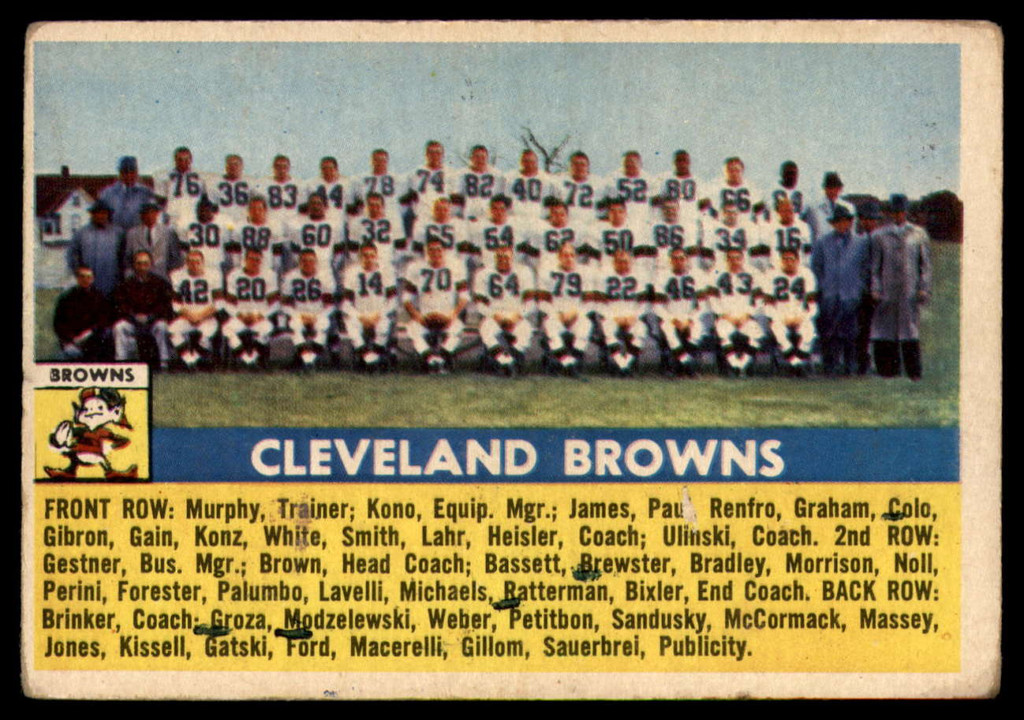 1956 Topps #45 Browns Team VG Ink On Front