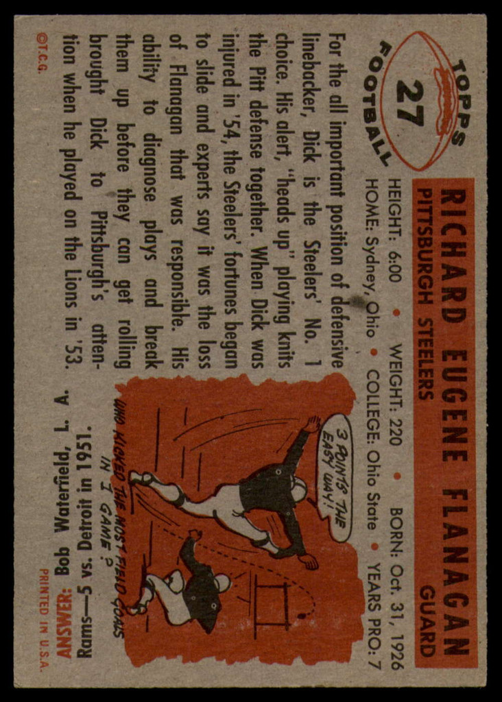 1956 Topps #27 Dick Flanagan EX ID: 72015