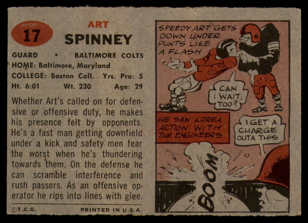 1957 Topps #17 Art Spinney NM  ID: 84374