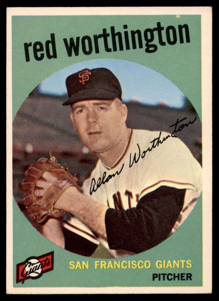 1959 Topps #28 Red Worthington EX++ ID: 65587