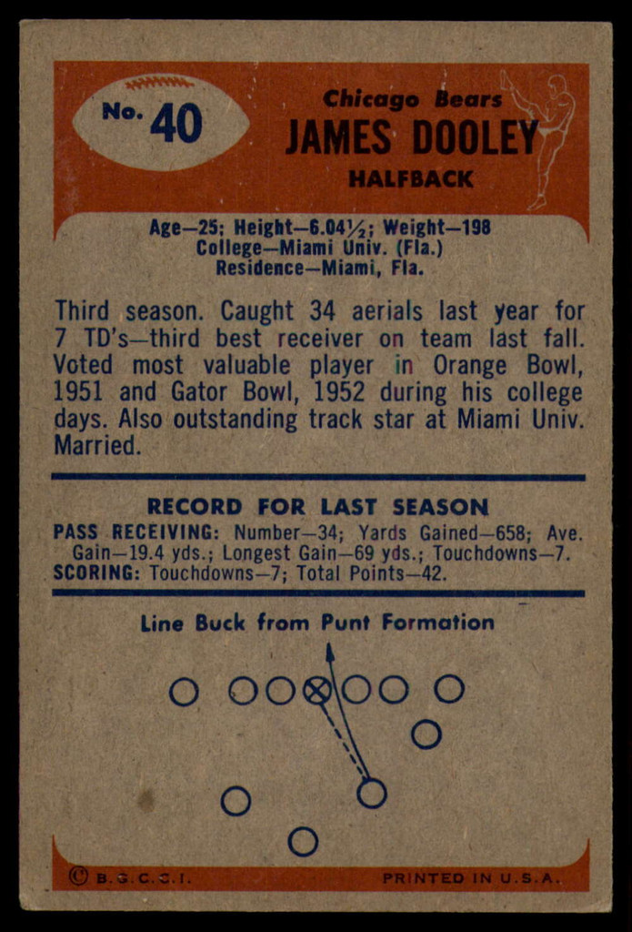 1955 Bowman #40 Jim Dooley EX++ ID: 70501