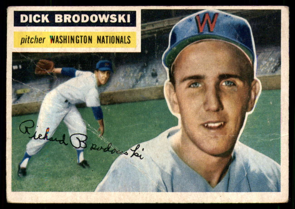 1956 Topps #157 Dick Brodowski G/VG ID: 58994