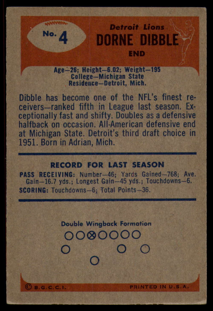 1955 Bowman #4 Dorne Dibble EX++ ID: 70305