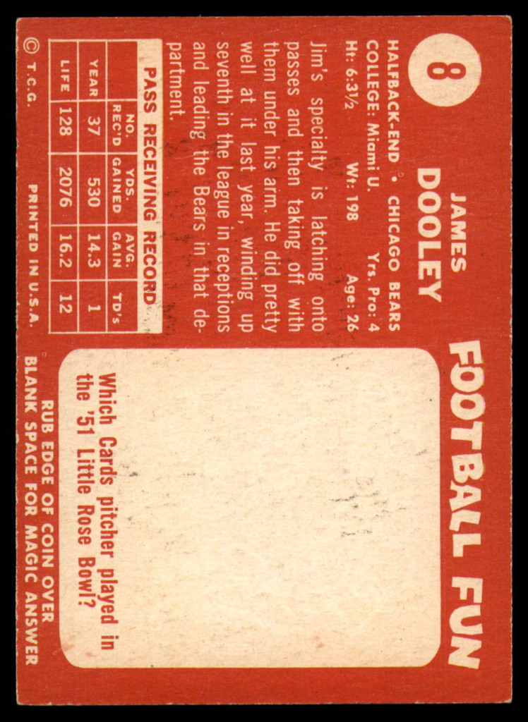 1958 Topps #8 Jim Dooley EX/NM ID: 73660
