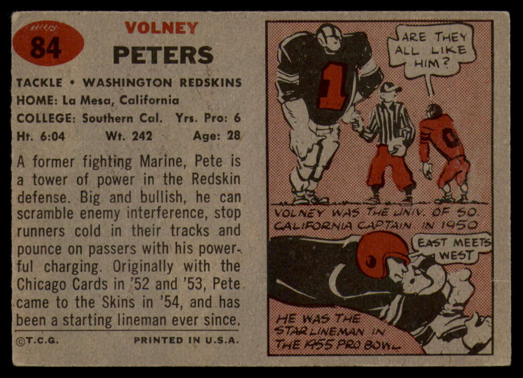 1957 Topps #84 Volney Peters EX++ ID: 72548
