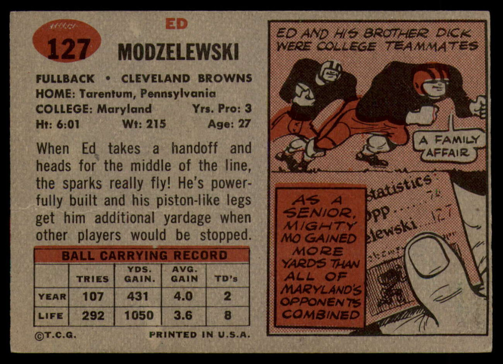 1957 Topps #127 Ed Modzelewski DP VG