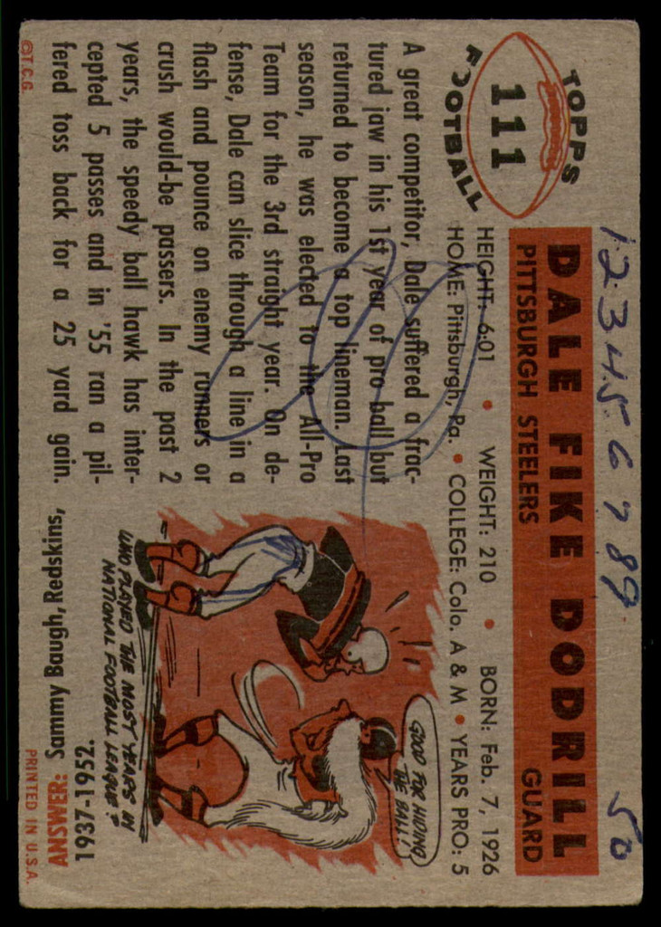 1956 Topps #111 Dale Dodrill G/VG ID: 72197