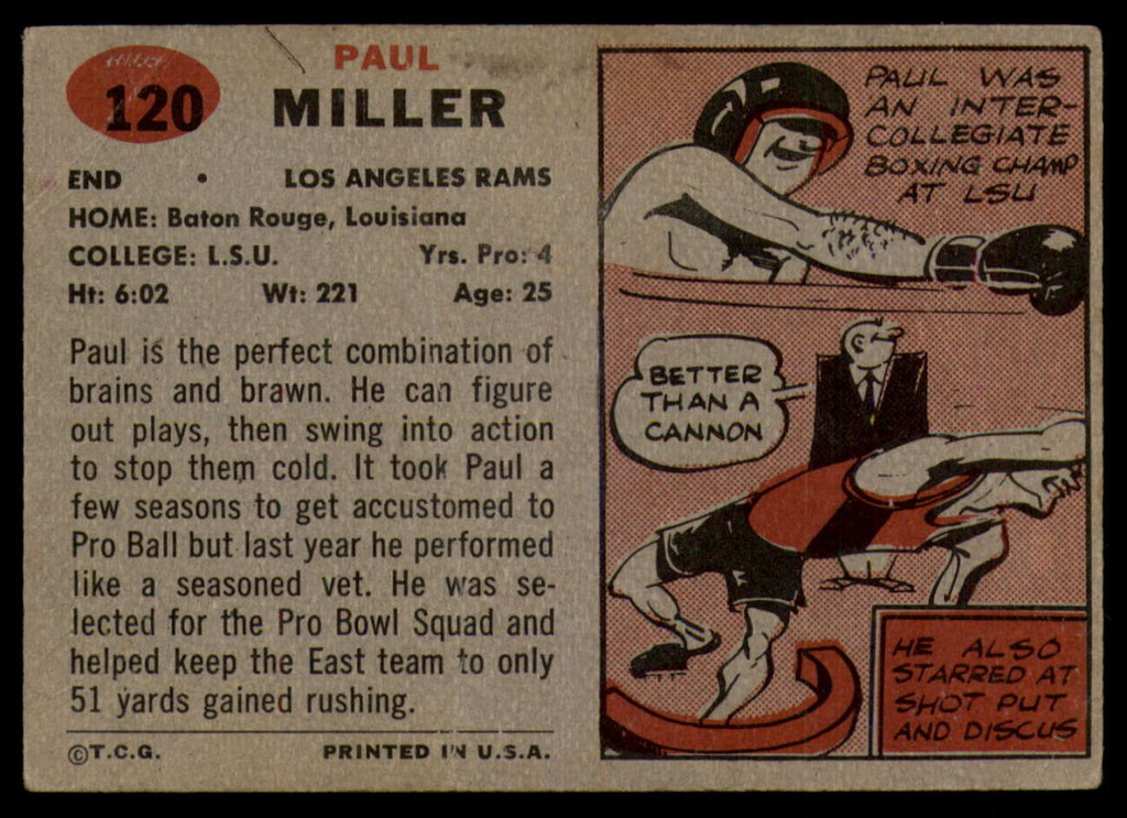 1957 Topps #120 Paul Miller DP G RC Rookie