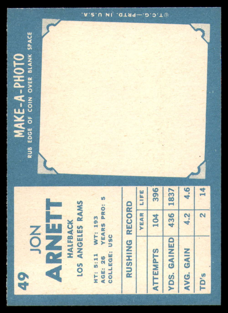 1961 Topps #49 Jon Arnett EX/NM ID: 74989